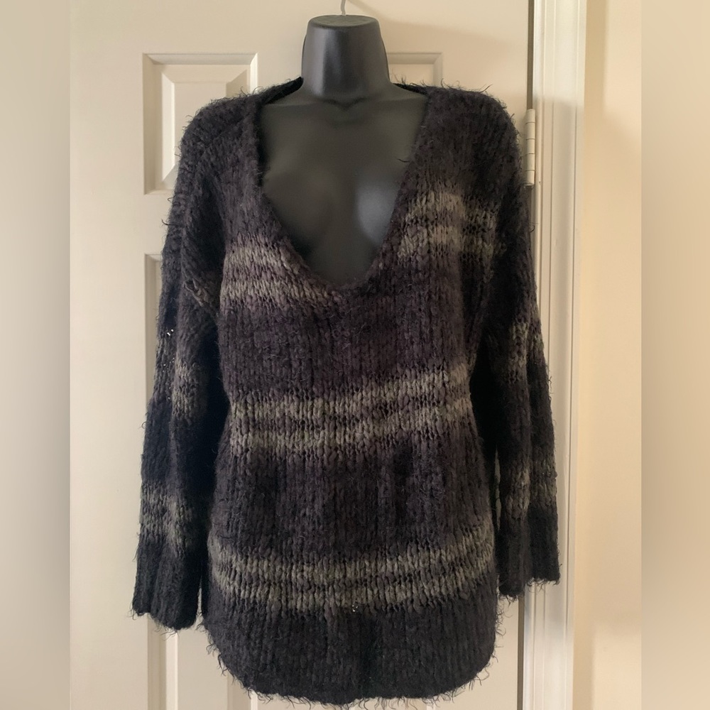 Free People Striped Pullover Sweater